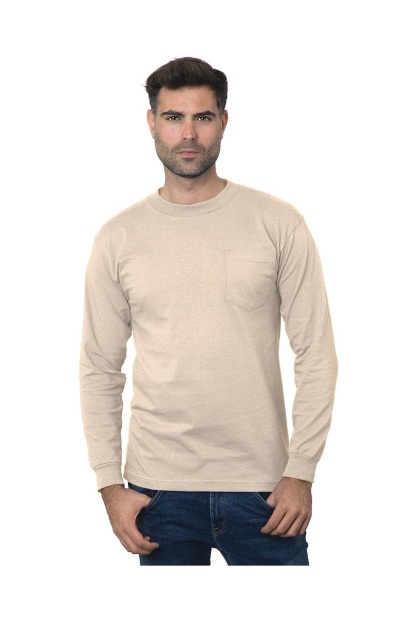 Bayside T-Shirts Bayside BA3055: Unisex Union-Made Long-Sleeve Pocket Crew T-Shirt