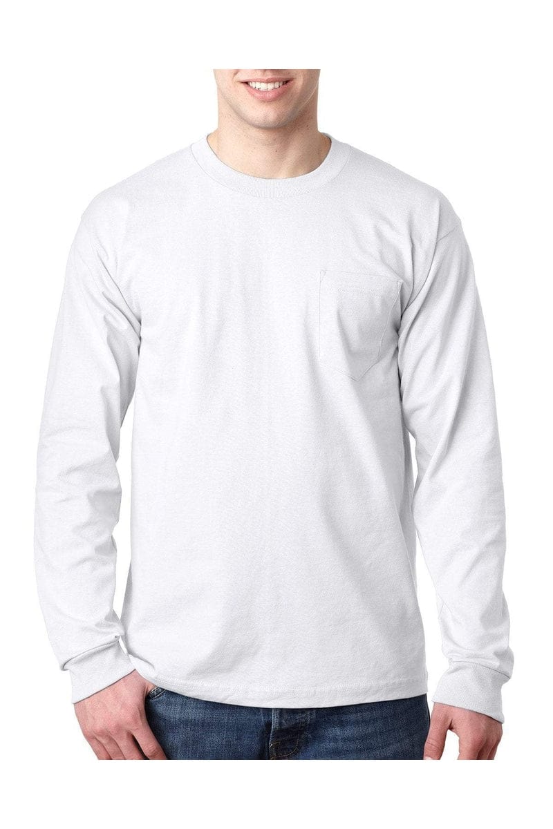 Bayside T-Shirts Bayside BA8100: Adult 6.1 oz., 100% Cotton Long Sleeve Pocket T-Shirt