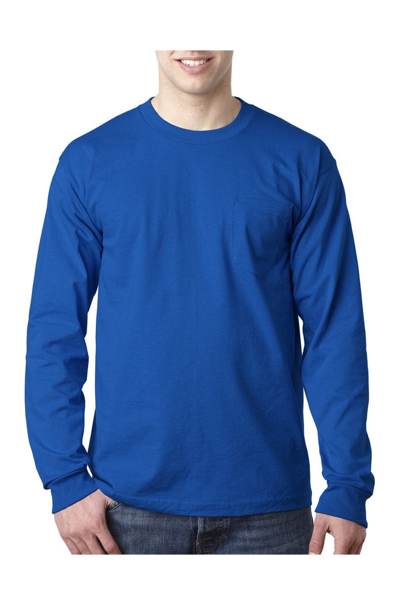 Bayside T-Shirts Bayside BA8100: Adult 6.1 oz., 100% Cotton Long Sleeve Pocket T-Shirt