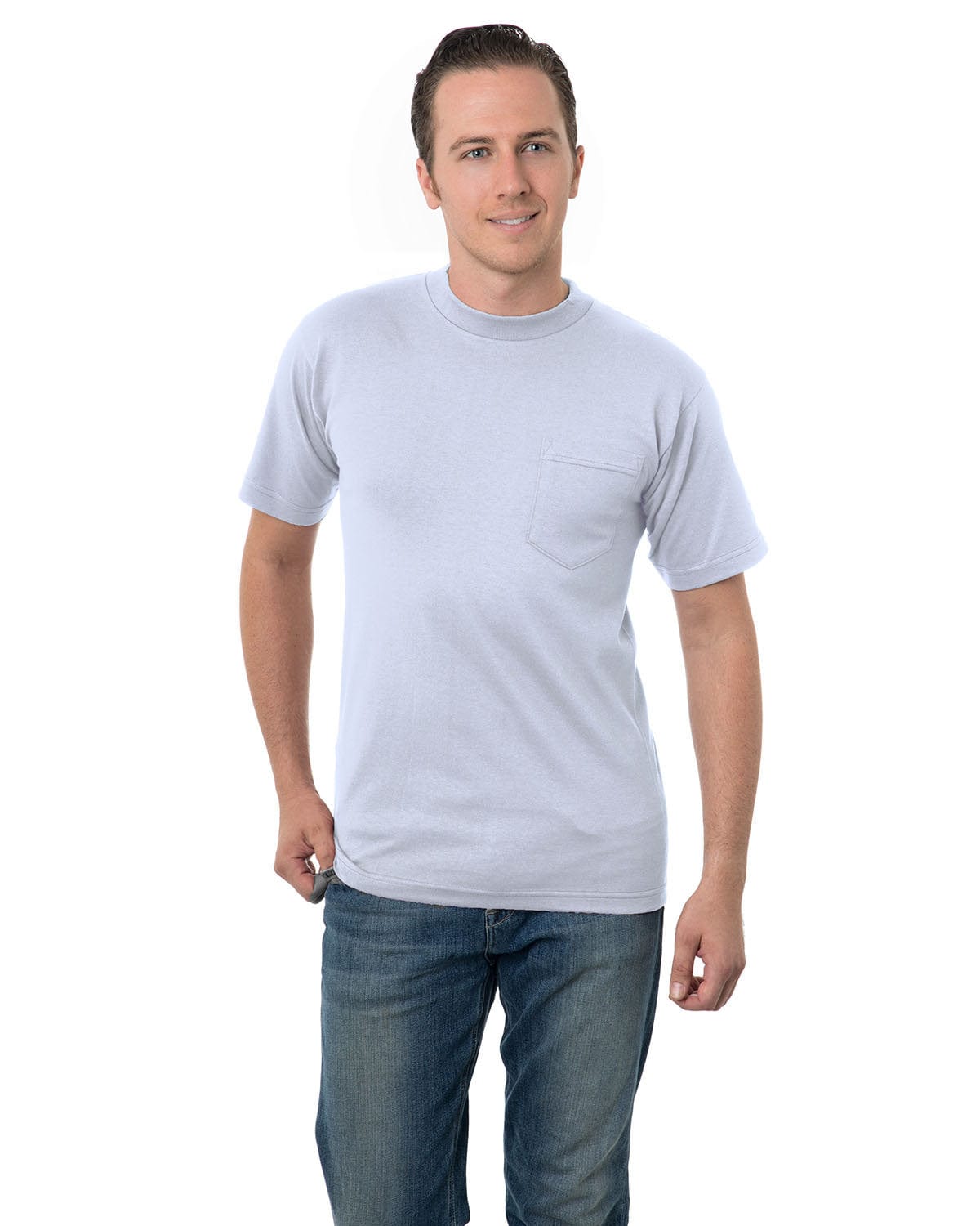Bayside T-Shirts S / Ash Bayside BA3015: Adult 6.1 oz., Cotton Pocket T-Shirt