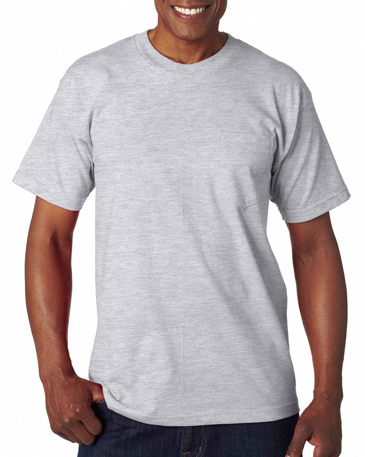 Bayside T-Shirts S / Ash Bayside BA7100: Adult 6.1 oz., 100% Cotton Pocket T-Shirt