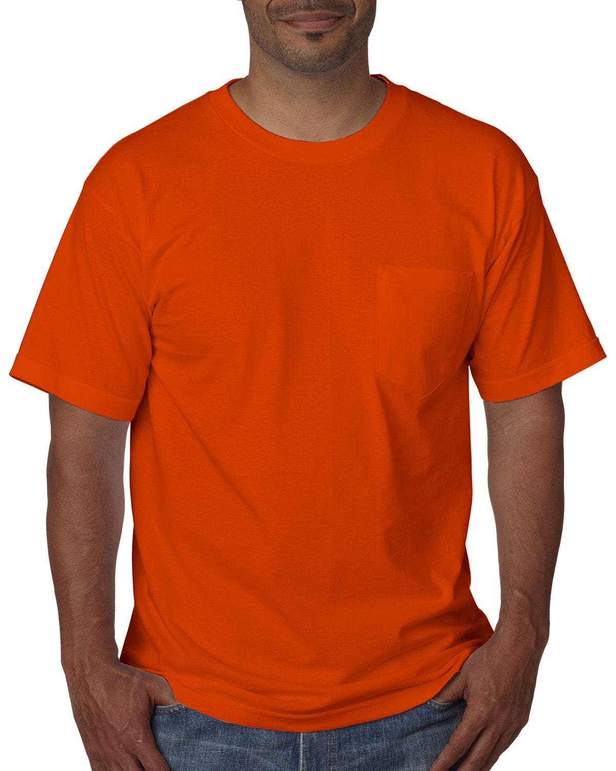 Bayside T-Shirts S / Bright Orange Bayside BA5070: Adult Short-Sleeve T-Shirt with Pocket