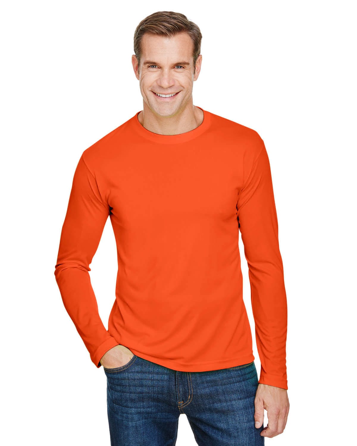 Bayside T-Shirts S / Bright Orange Bayside BA5360: Unisex 4.5 oz., 100% Polyester Performance Long-Sleeve T-Shirt