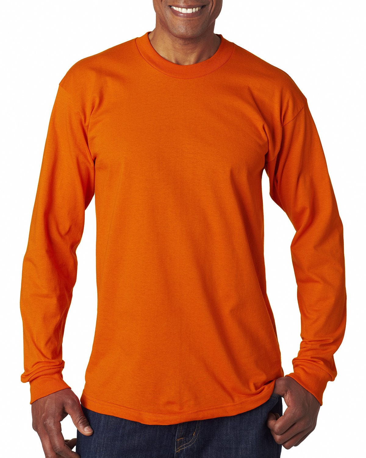 Bayside T-Shirts S / Bright Orange Bayside BA6100: Adult 6.1 oz., 100% Cotton Long Sleeve T-Shirt