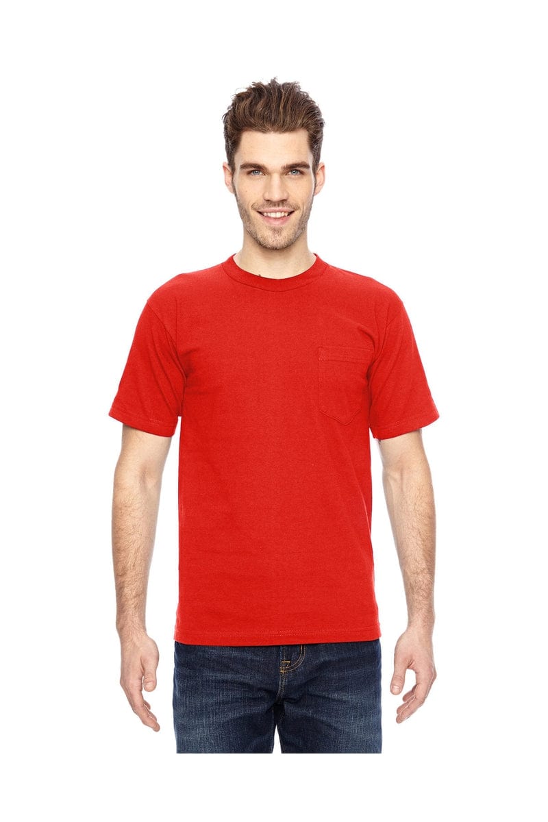 Bayside T-Shirts S / Bright Orange Bayside BA7100: Adult 6.1 oz., 100% Cotton Pocket T-Shirt, Basic Colors