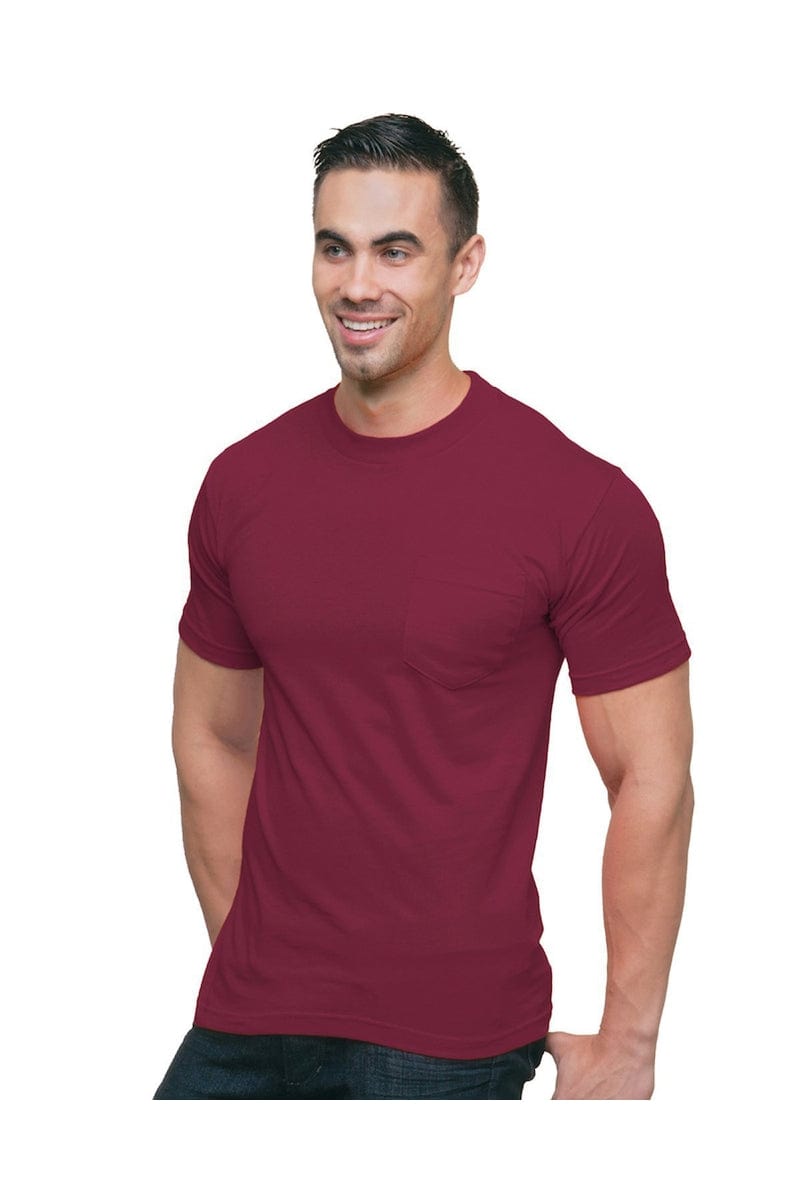 Bayside T-Shirts S / Burgundy Bayside BA3015: Adult 6.1 oz., Cotton Pocket T-Shirt