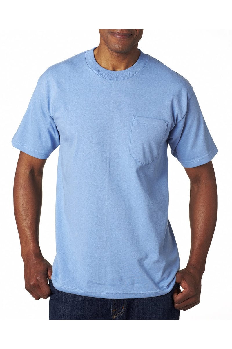 Bayside T-Shirts S / Carolina Blue Bayside BA7100: Adult 6.1 oz., 100% Cotton Pocket T-Shirt