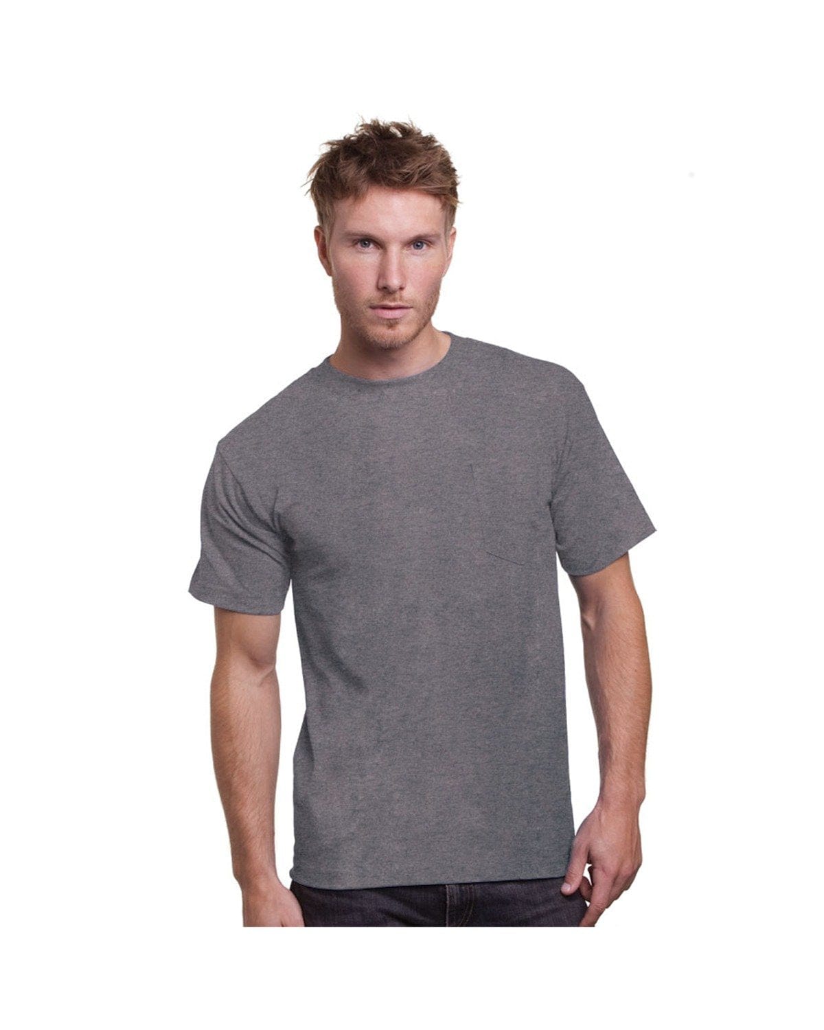 Bayside T-Shirts S / Dark Ash Bayside BA3015: Adult 6.1 oz., Cotton Pocket T-Shirt