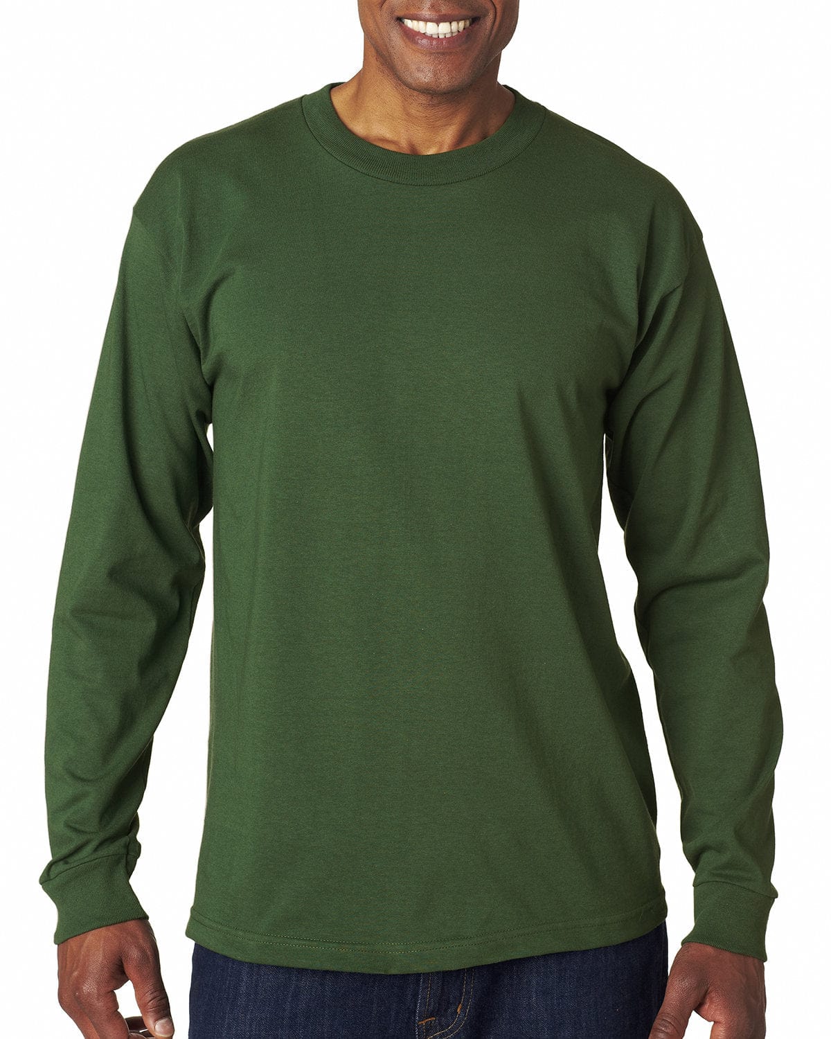 Bayside T-Shirts S / Forest Green Bayside BA6100: Adult 6.1 oz., 100% Cotton Long Sleeve T-Shirt