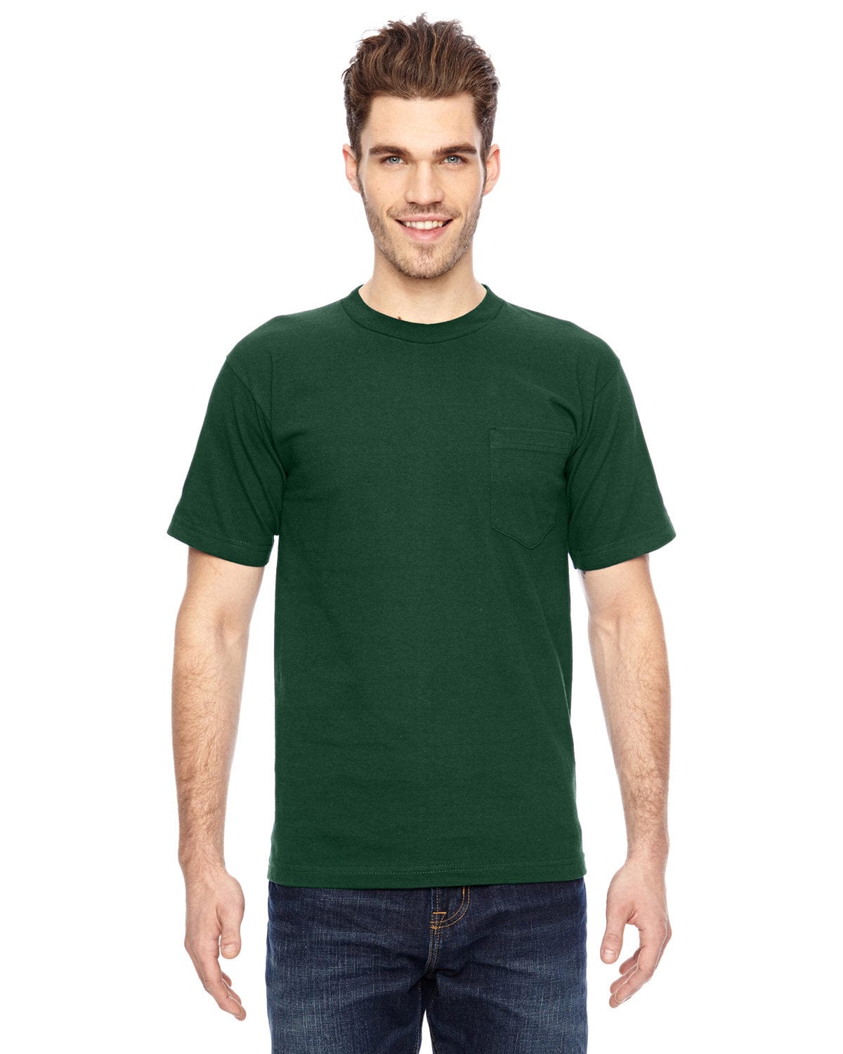 Bayside T-Shirts S / Forest Green Bayside BA7100: Adult 6.1 oz., 100% Cotton Pocket T-Shirt