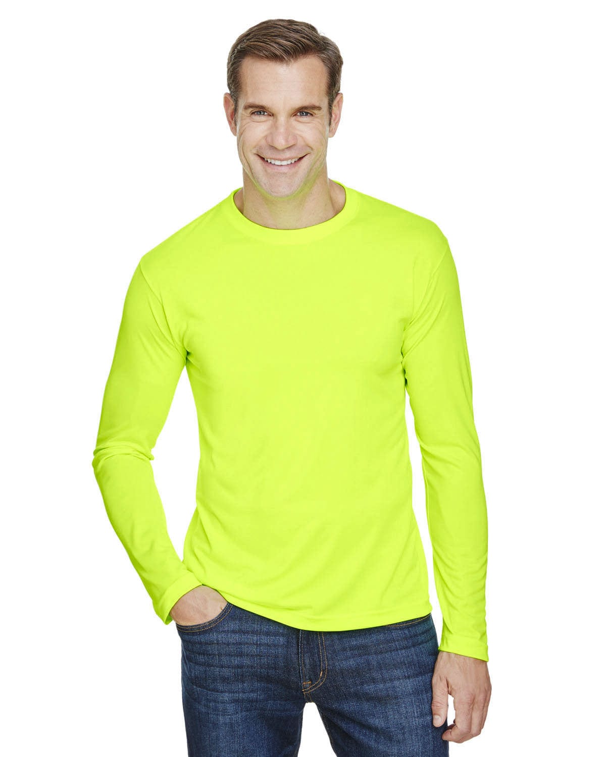 Bayside T-Shirts S / Lime Green Bayside BA5360: Unisex 4.5 oz., 100% Polyester Performance Long-Sleeve T-Shirt