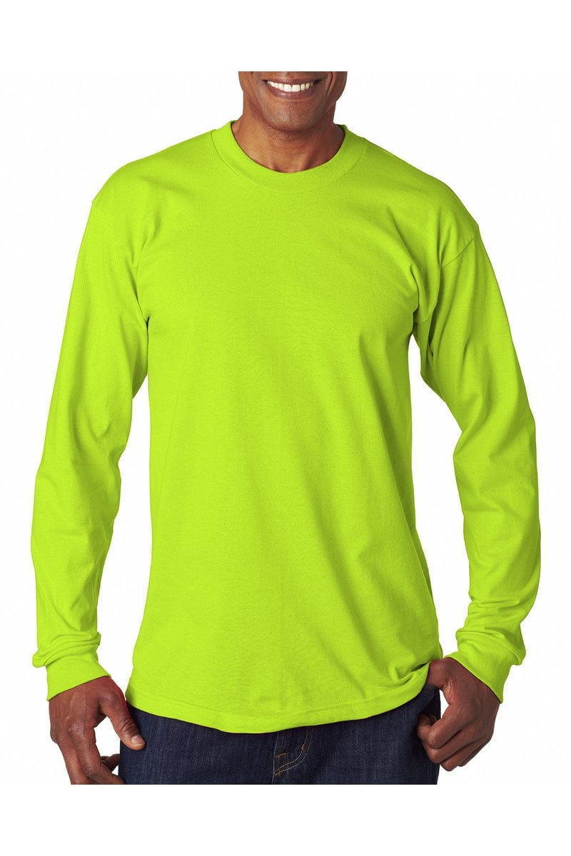 Bayside T-Shirts S / Lime Green Bayside BA6100: Adult 6.1 oz., 100% Cotton Long Sleeve T-Shirt