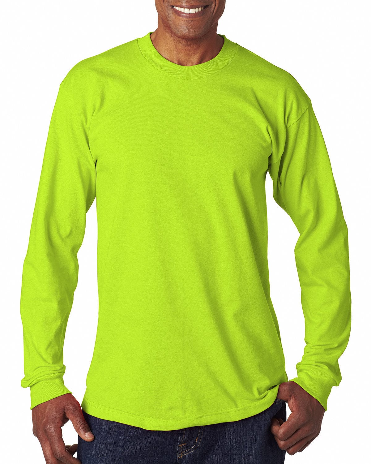 Bayside T-Shirts S / Lime Green Bayside BA6100: Adult 6.1 oz., 100% Cotton Long Sleeve T-Shirt