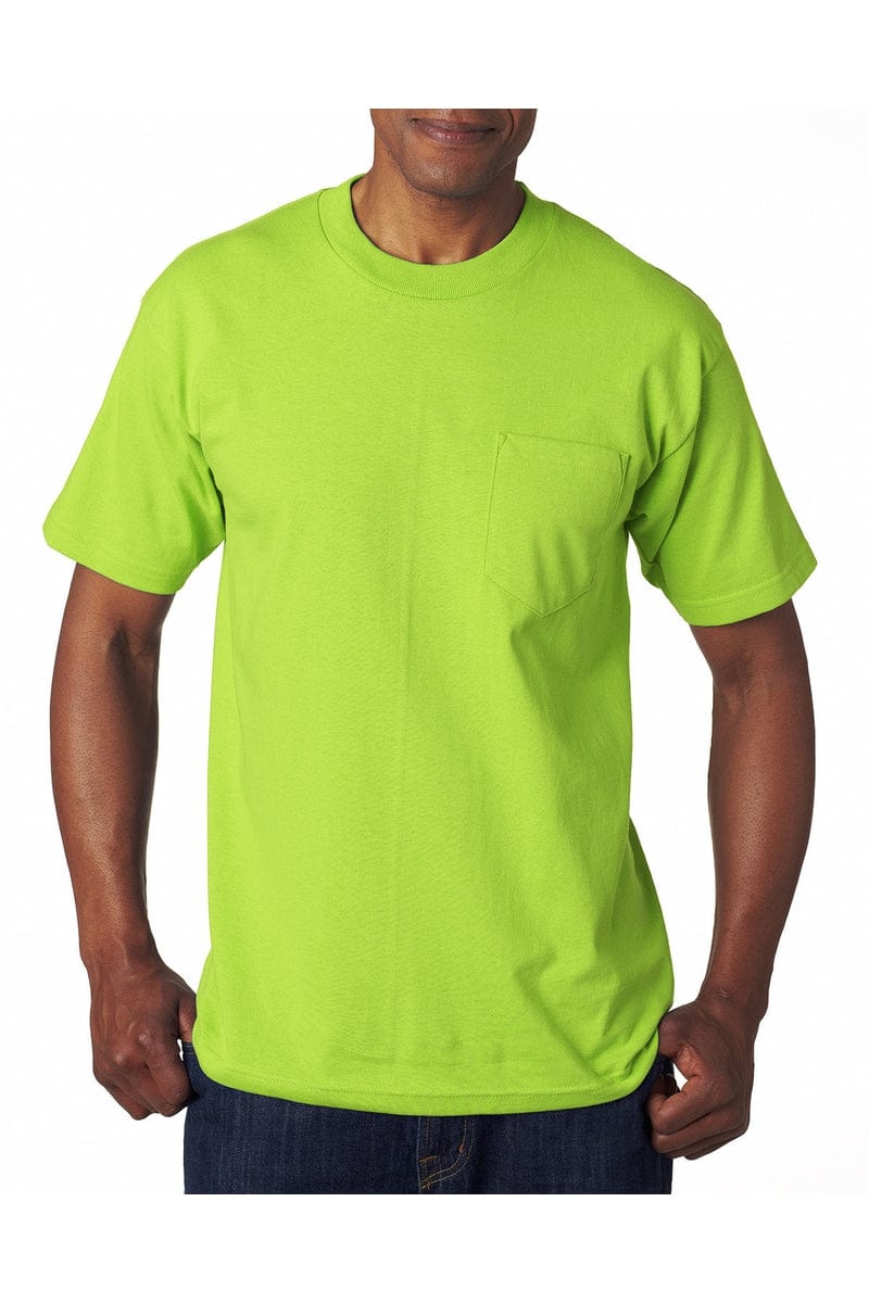 Bayside T-Shirts S / Lime Green Bayside BA7100: Adult 6.1 oz., 100% Cotton Pocket T-Shirt