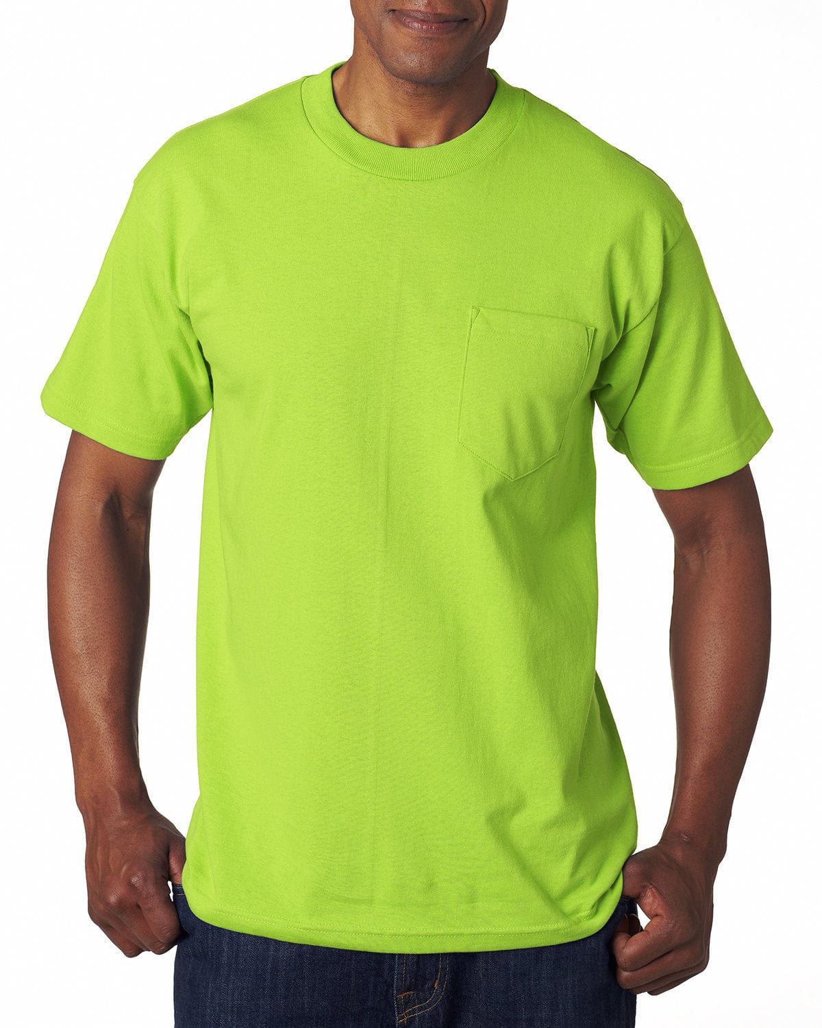 Bayside T-Shirts S / Lime Green Bayside BA7100: Adult 6.1 oz., 100% Cotton Pocket T-Shirt