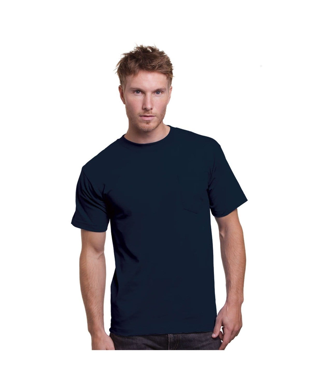 Bayside T-Shirts S / Navy Bayside BA3015: Adult 6.1 oz., Cotton Pocket T-Shirt