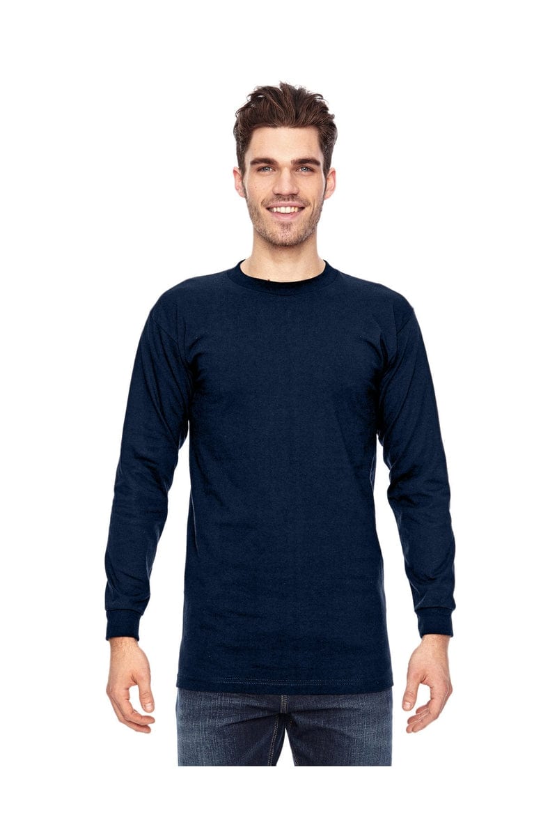Bayside T-Shirts S / Navy Bayside BA6100: Adult 6.1 oz., 100% Cotton Long Sleeve T-Shirt