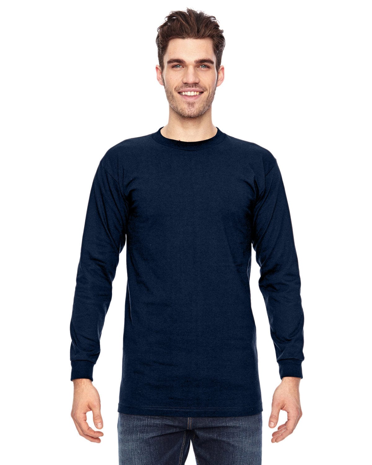 Bayside T-Shirts S / Navy Bayside BA6100: Adult 6.1 oz., 100% Cotton Long Sleeve T-Shirt