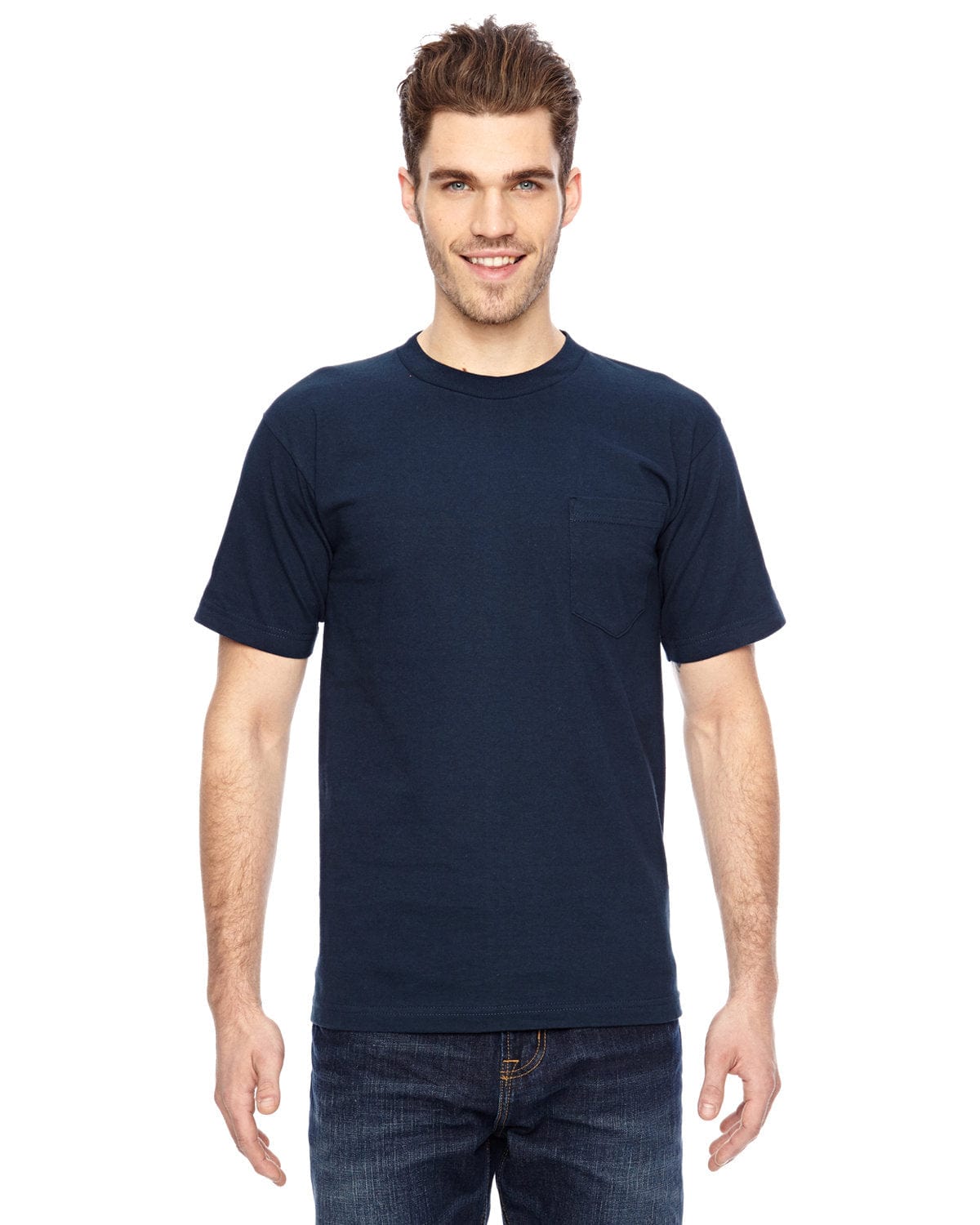 Bayside T-Shirts S / Navy Bayside BA7100: Adult 6.1 oz., 100% Cotton Pocket T-Shirt