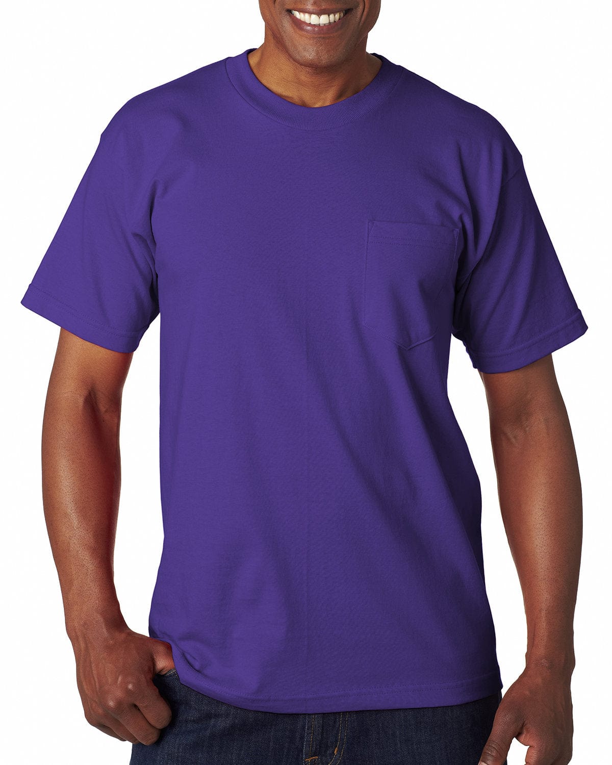 Bayside T-Shirts S / Purple Bayside BA7100: Adult 6.1 oz., 100% Cotton Pocket T-Shirt, Basic Colors