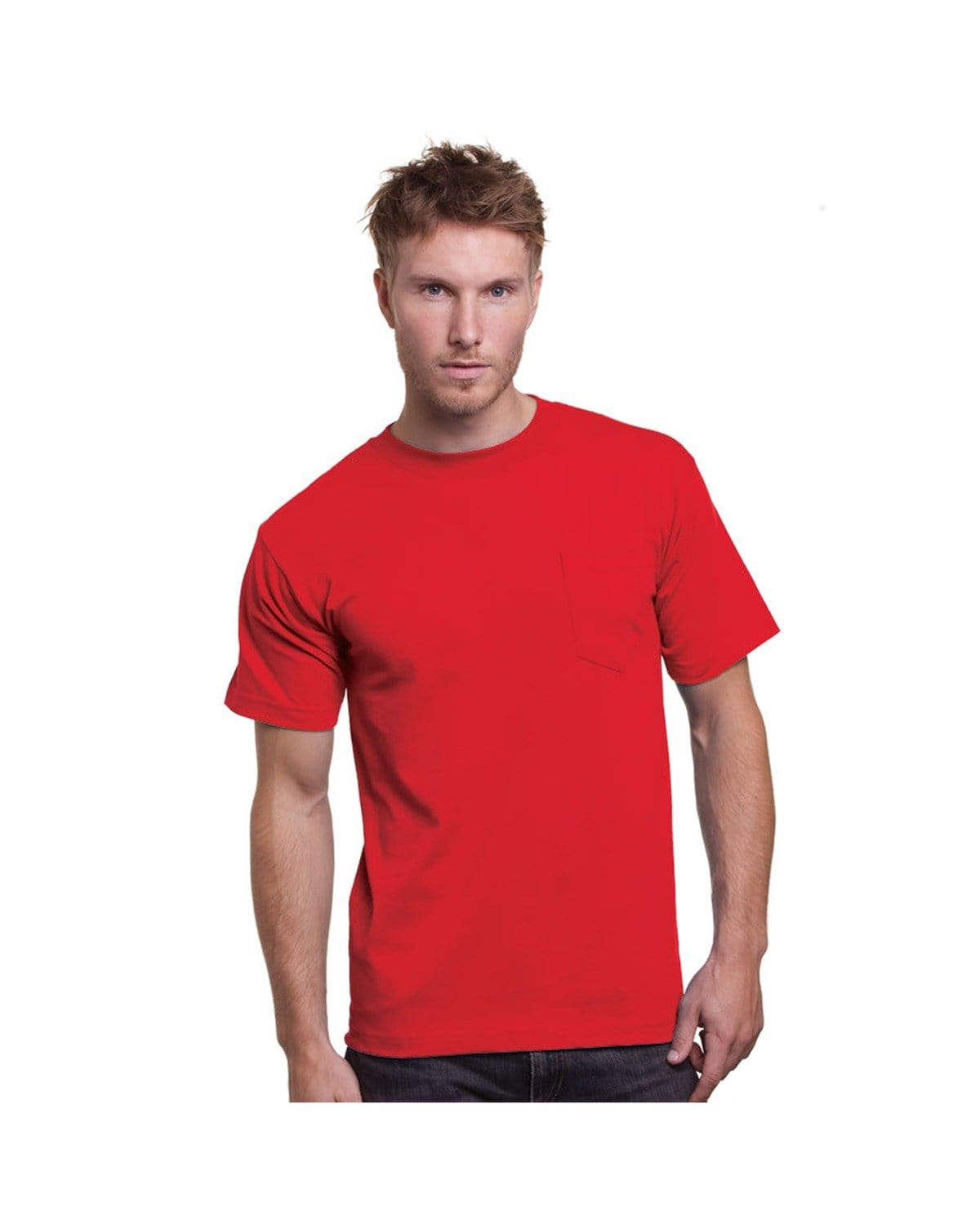 Bayside T-Shirts S / Red Bayside BA3015: Adult 6.1 oz., Cotton Pocket T-Shirt