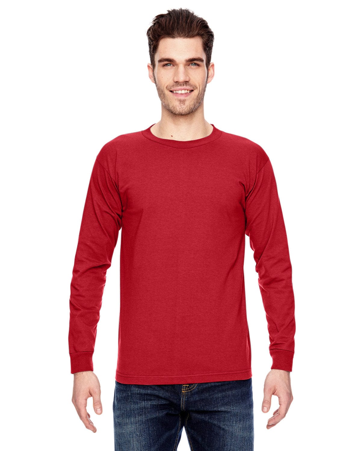 Bayside T-Shirts S / Red Bayside BA6100: Adult 6.1 oz., 100% Cotton Long Sleeve T-Shirt