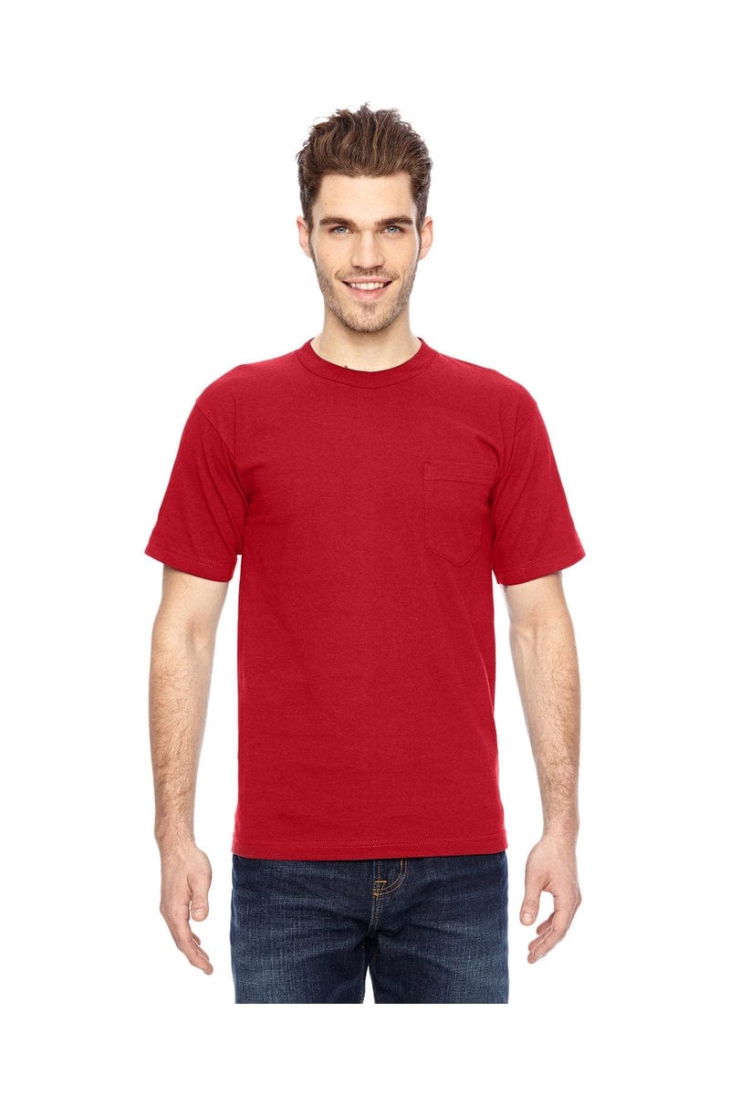 Bayside T-Shirts S / Red Bayside BA7100: Adult 6.1 oz., 100% Cotton Pocket T-Shirt