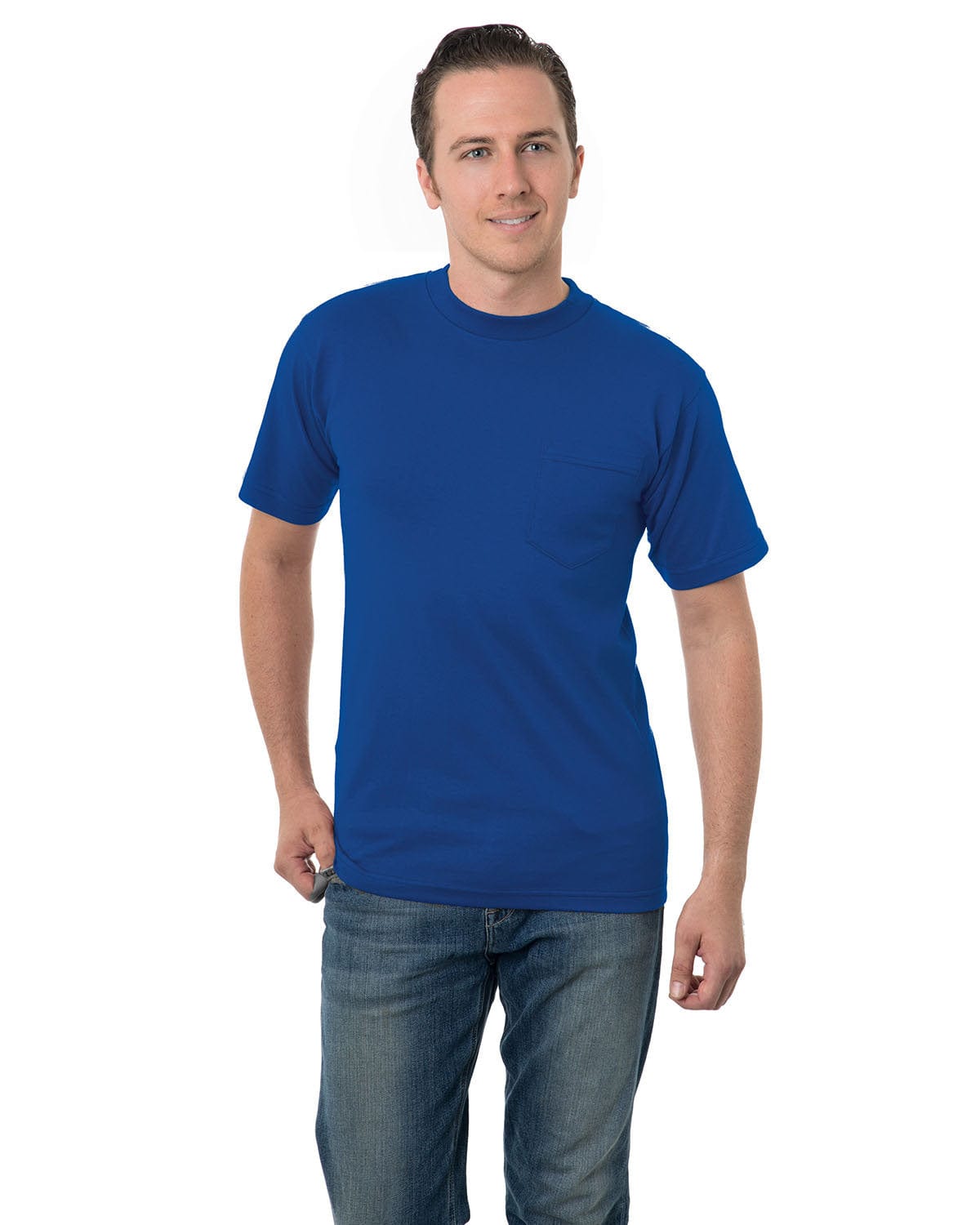 Bayside T-Shirts S / Royal Blue Bayside BA3015: Adult 6.1 oz., Cotton Pocket T-Shirt