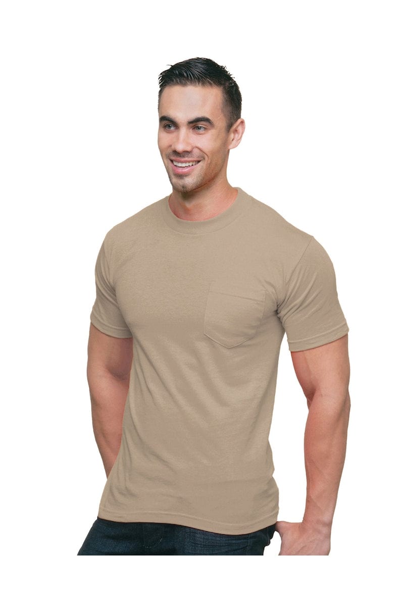 Bayside T-Shirts S / Sand Bayside BA3015: Adult 6.1 oz., Cotton Pocket T-Shirt