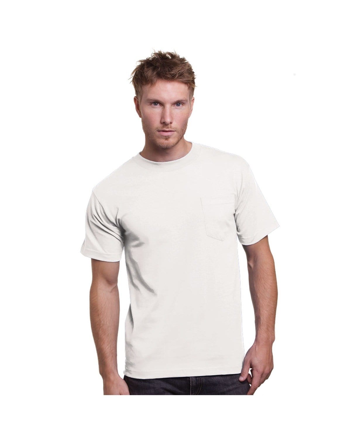 Bayside T-Shirts S / White Bayside BA3015: Adult 6.1 oz., Cotton Pocket T-Shirt