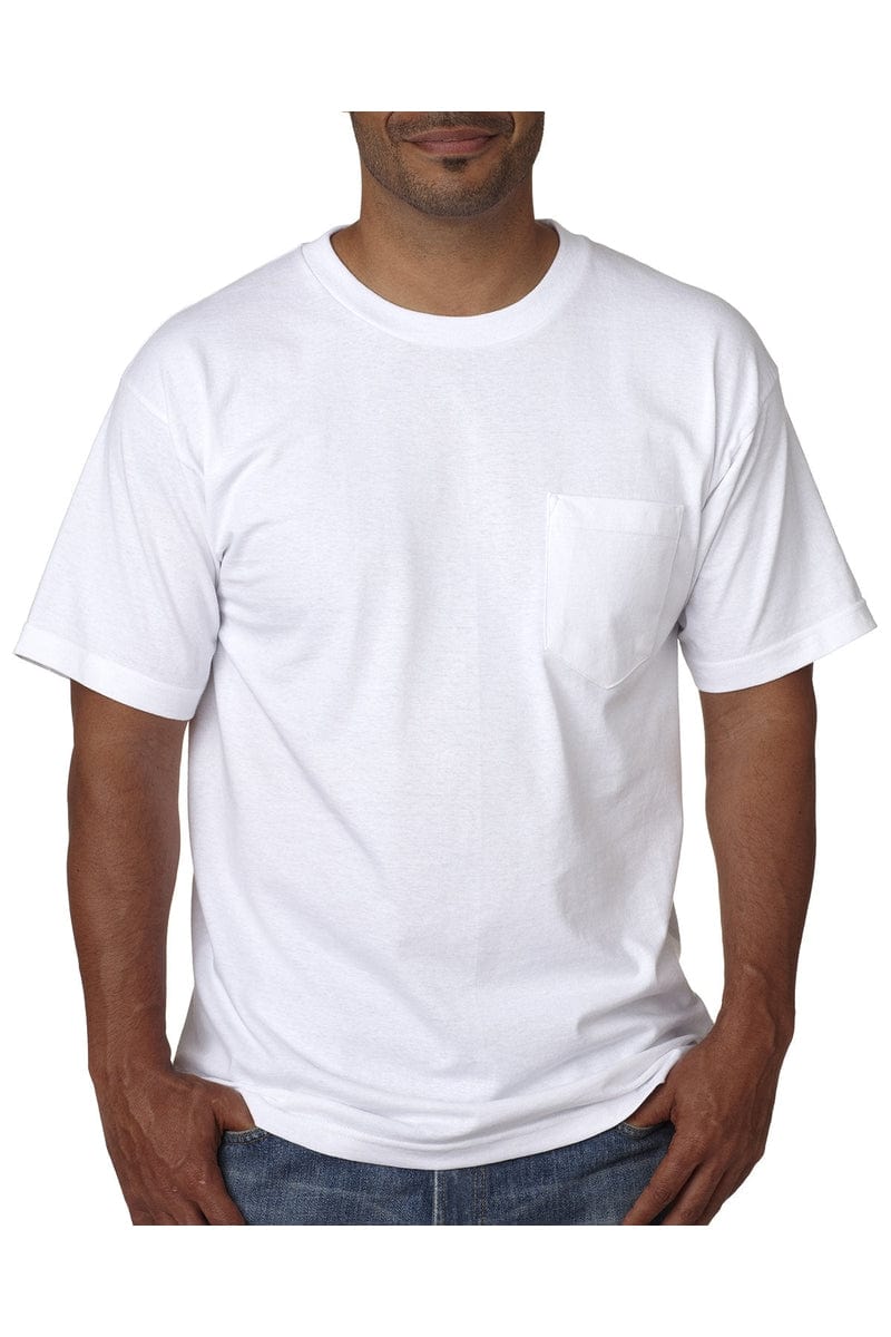 Bayside T-Shirts S / White Bayside BA5070: Adult Short-Sleeve T-Shirt with Pocket
