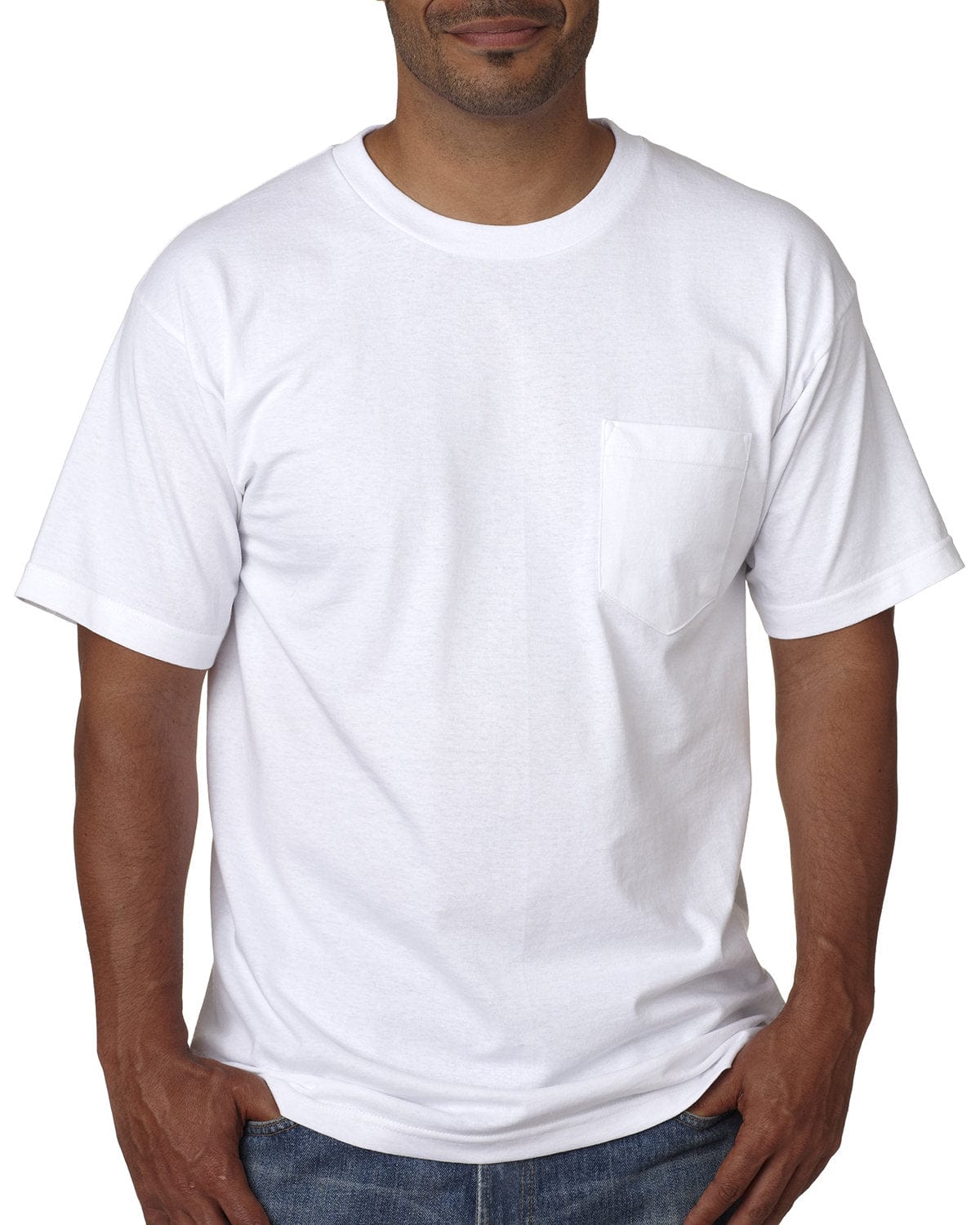 Bayside T-Shirts S / White Bayside BA5070: Adult Short-Sleeve T-Shirt with Pocket