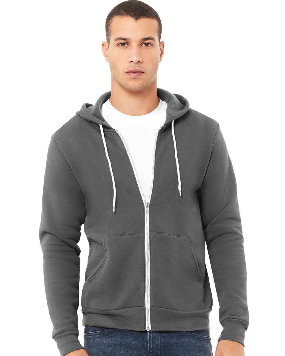 BELLA + CANVAS Fleece - Premium - Hood XS / Asphalt BELLA + CANVAS 3739 Unisex Sponge Fleece Full-Zip Hoodie Sweatshirt