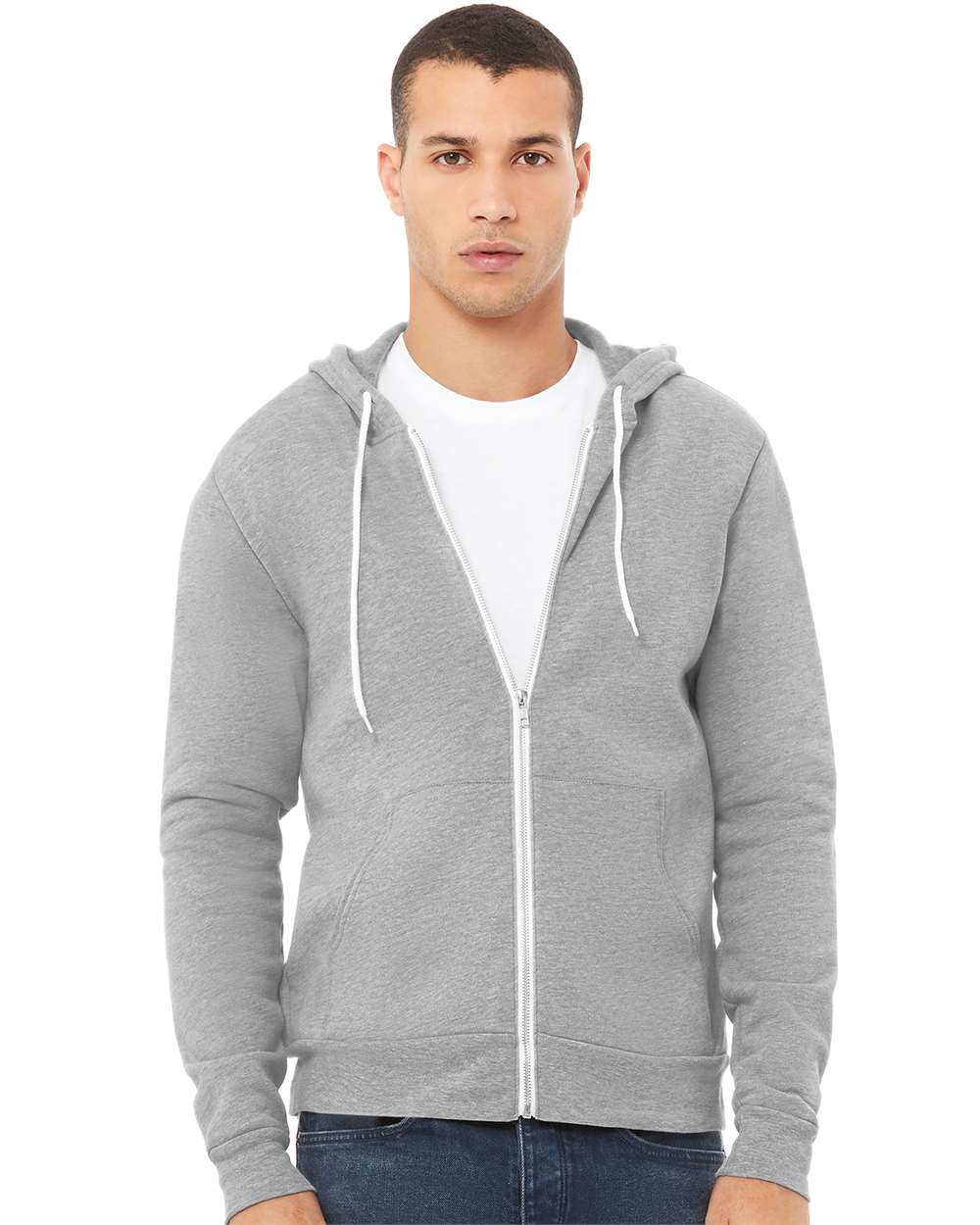 BELLA + CANVAS Fleece - Premium - Hood XS / Athletic Heather BELLA + CANVAS 3739 Unisex Sponge Fleece Full-Zip Hoodie Sweatshirt