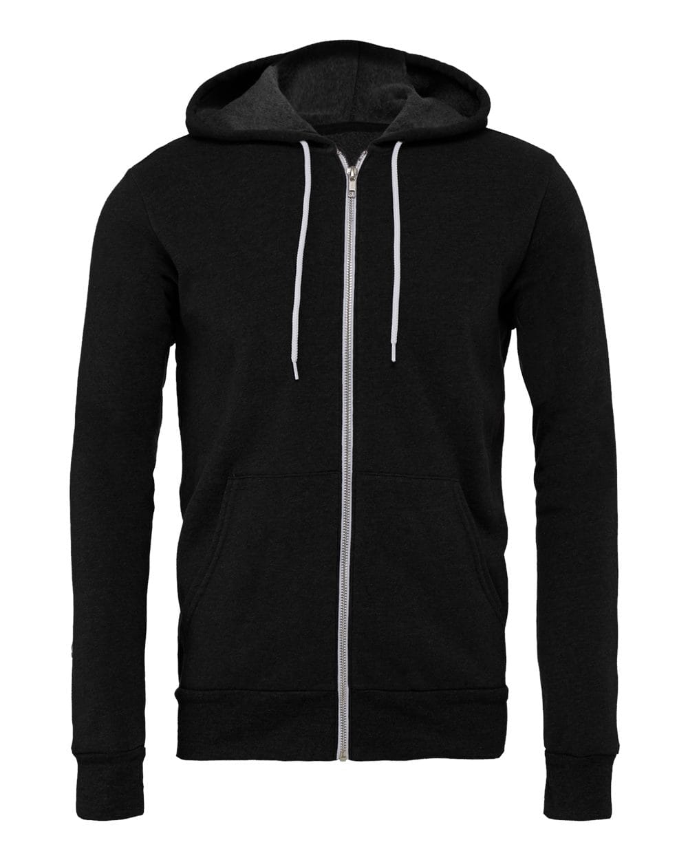 BELLA + CANVAS Fleece - Premium - Hood XS / Black Heather BELLA + CANVAS 3739 Unisex Sponge Fleece Full-Zip Hoodie Sweatshirt