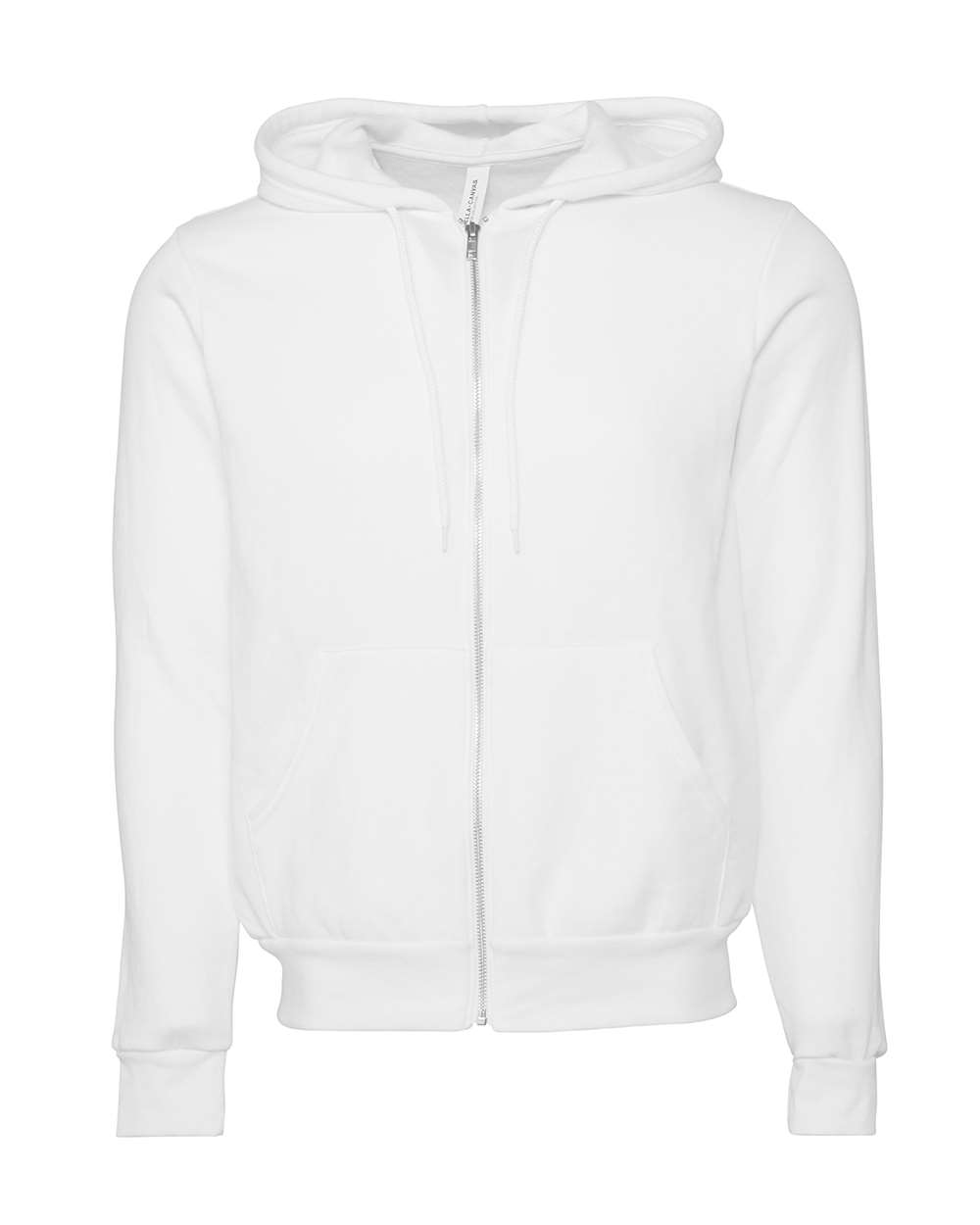 BELLA + CANVAS Fleece - Premium - Hood XS / DTG White BELLA + CANVAS 3739 Unisex Sponge Fleece Full-Zip Hoodie Sweatshirt