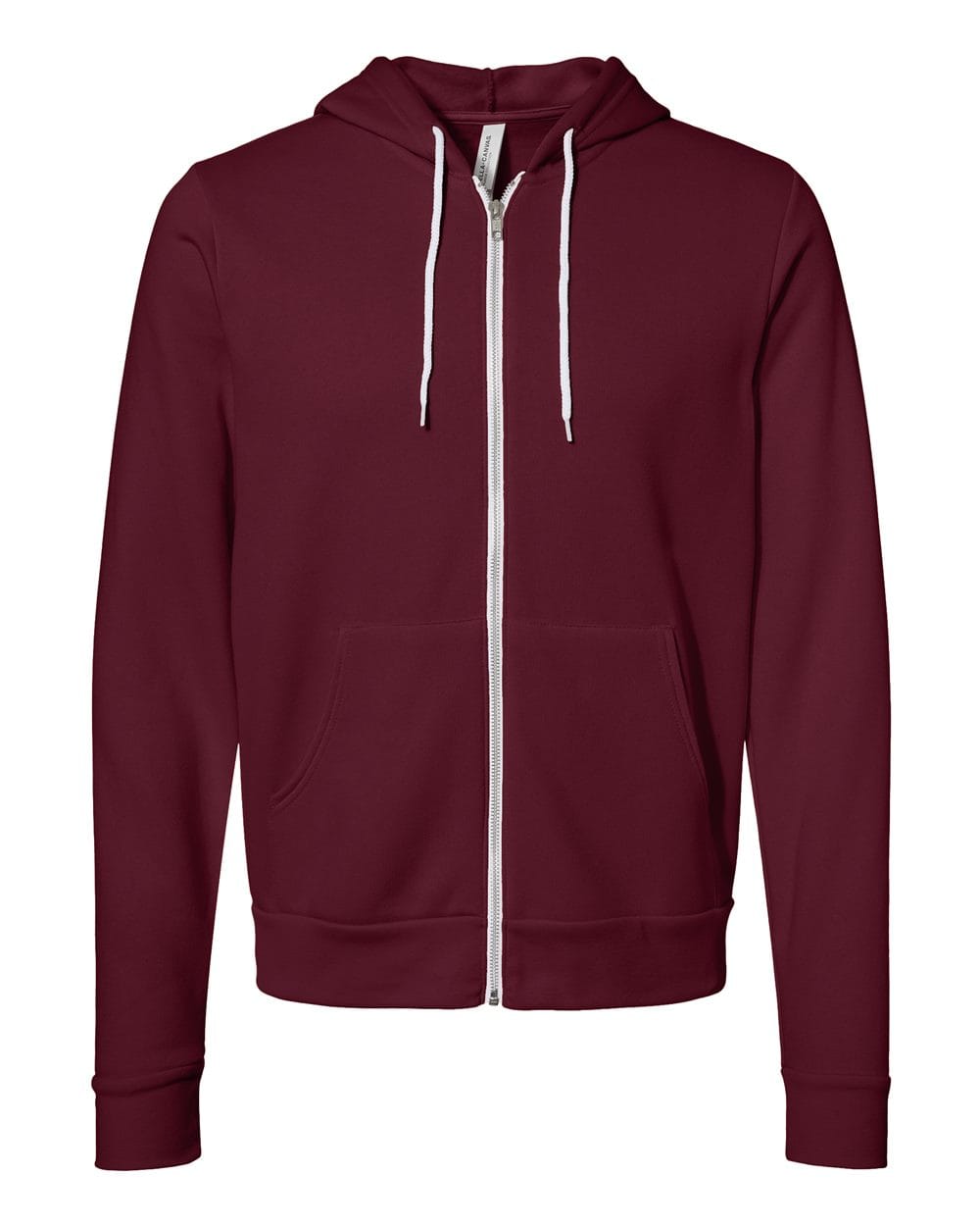 BELLA + CANVAS Fleece - Premium - Hood XS / Maroon BELLA + CANVAS 3739 Unisex Sponge Fleece Full-Zip Hoodie Sweatshirt