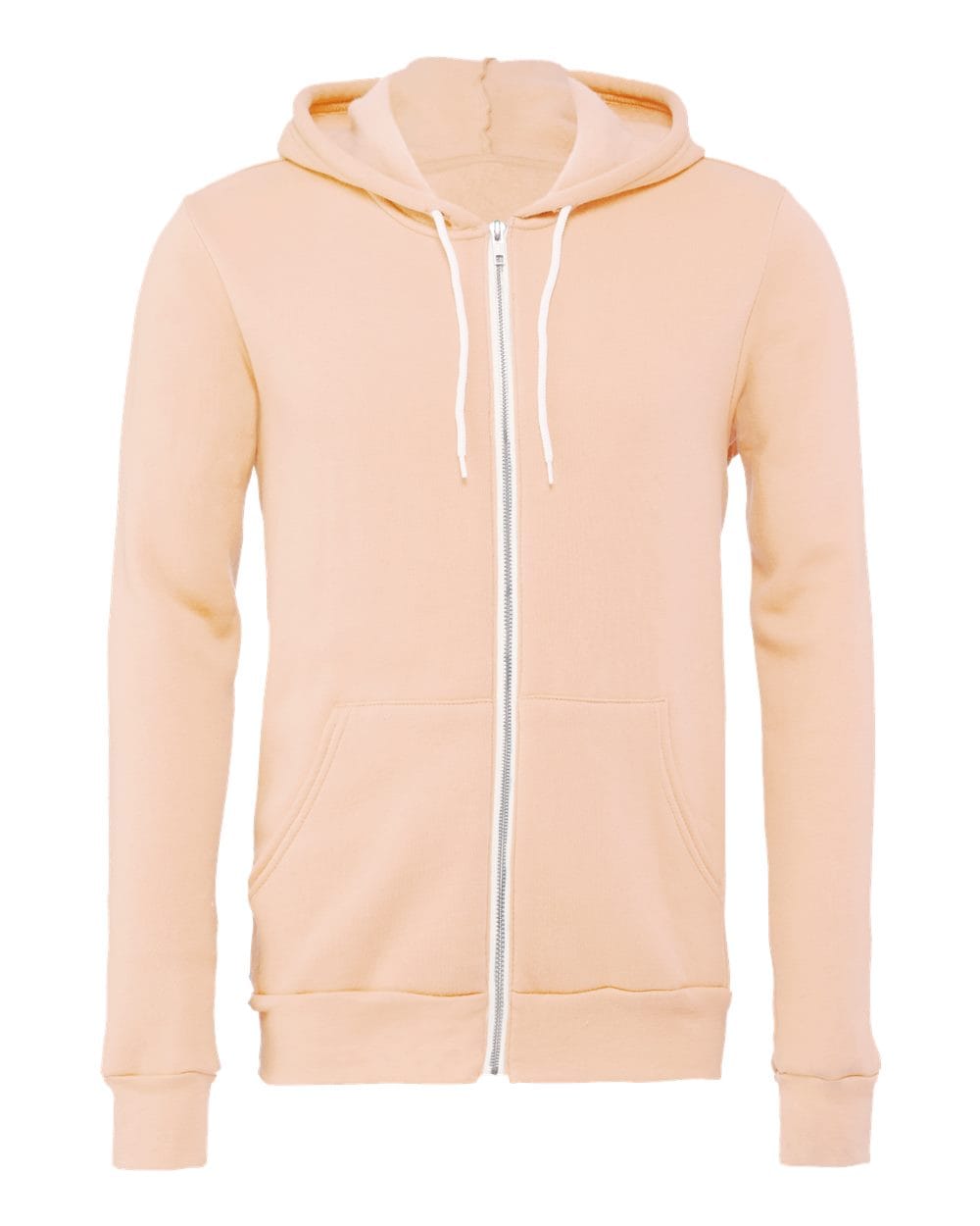 BELLA + CANVAS Fleece - Premium - Hood XS / Peach BELLA + CANVAS 3739 Unisex Sponge Fleece Full-Zip Hoodie Sweatshirt