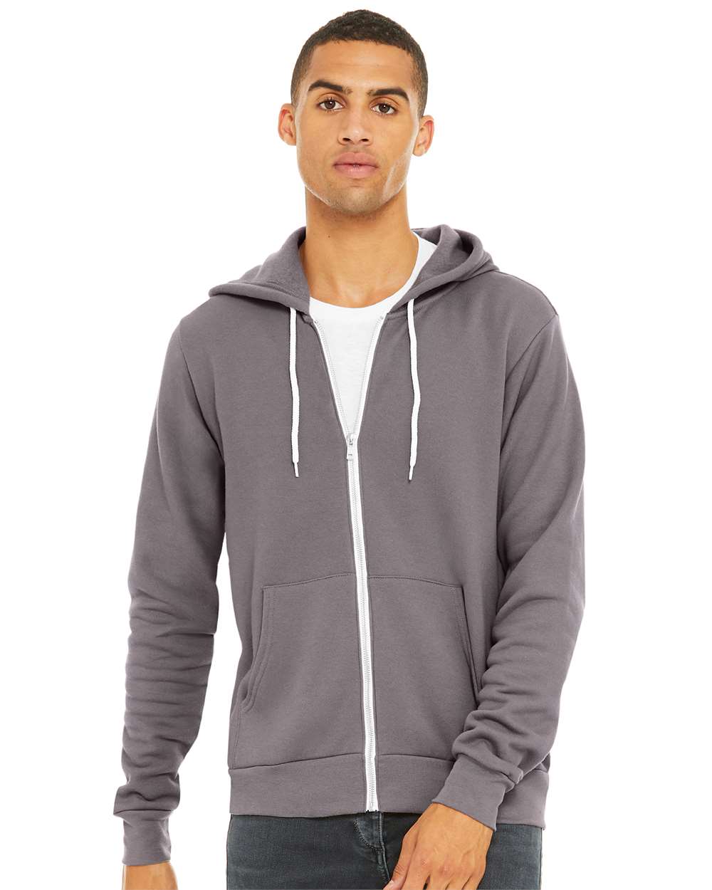 BELLA + CANVAS Fleece - Premium - Hood XS / Storm BELLA + CANVAS 3739 Unisex Sponge Fleece Full-Zip Hoodie Sweatshirt