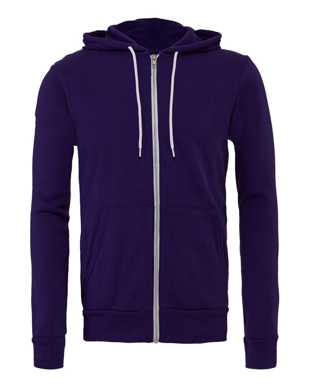 Bella Canvas Hoodie XS / Team Purple Bella+Canvas 3739 Unisex Sponge Fleece Full-Zip Hoodie Sweatshirt