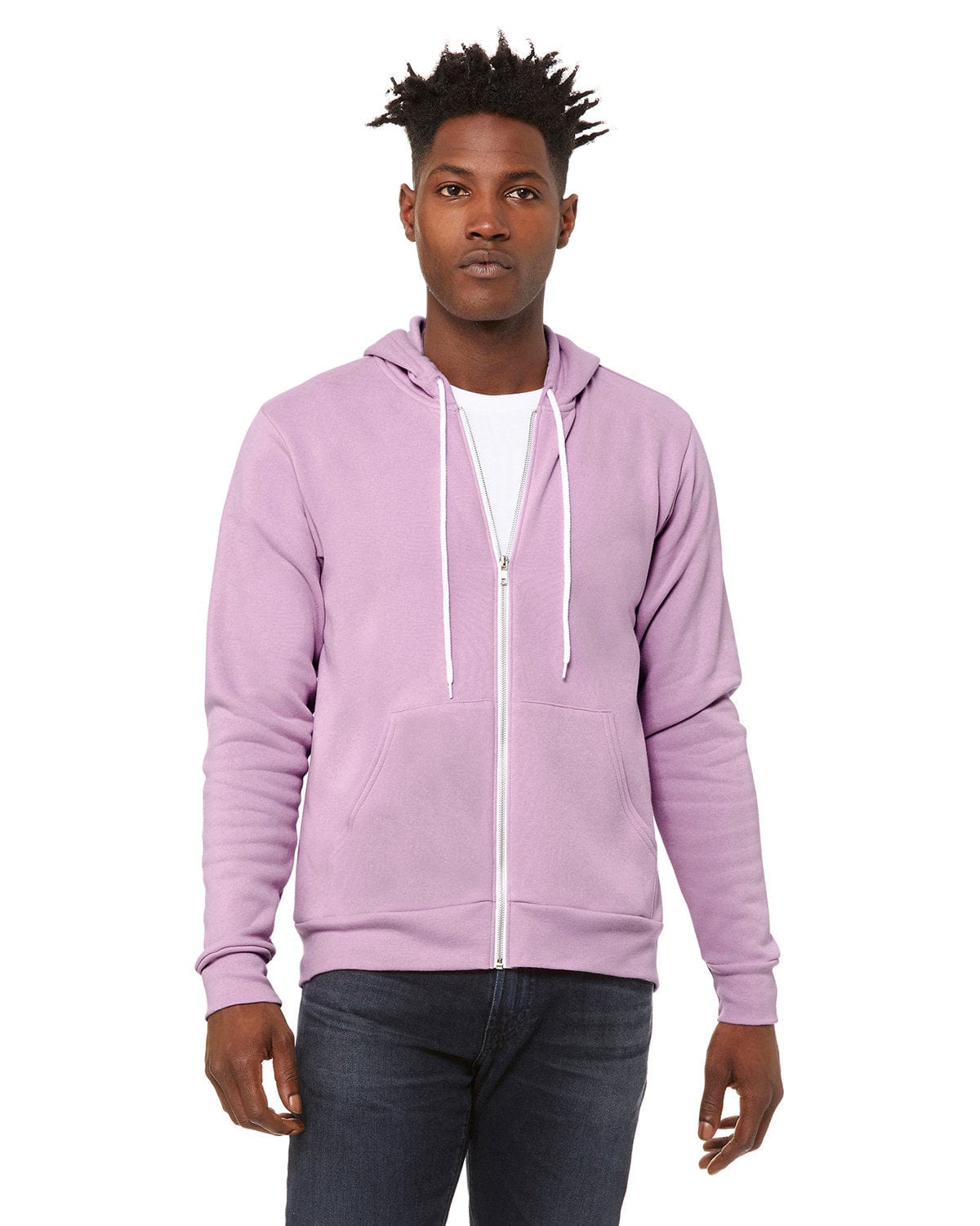 Bella Canvas Sweatshirts/Fleece 2XL / Lilac Bella+Canvas 3739: Unisex Poly-Cotton Fleece Full-Zip Hooded Sweatshirt