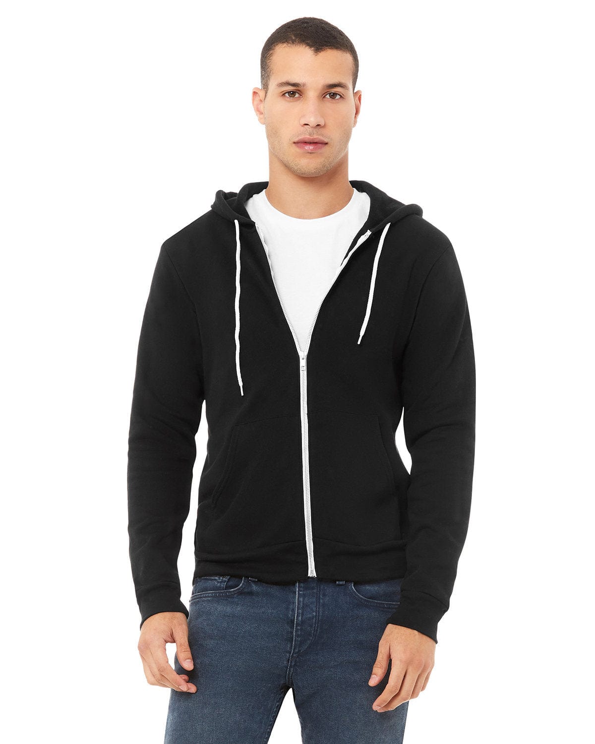 Bella Canvas Sweatshirts/Fleece 3XL / Black Bella+Canvas 3739: Unisex Poly-Cotton Fleece Full-Zip Hoodies