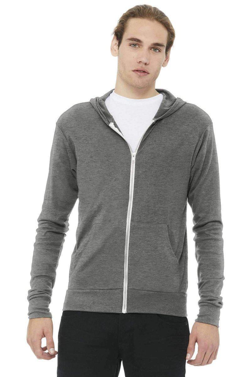 Bella Canvas Sweatshirts/Fleece Bella+Canvas 3939: Unisex Triblend Full-Zip Lightweight Hoodie