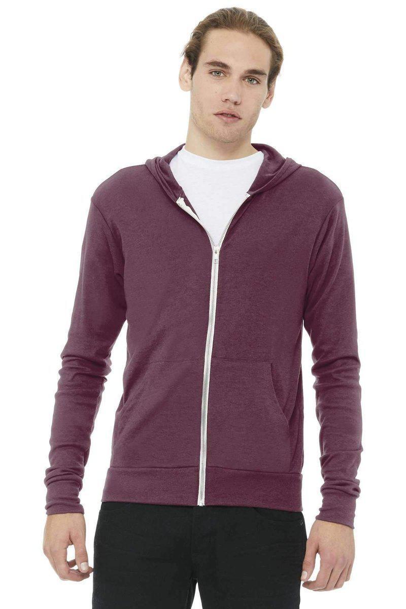 Bella Canvas Sweatshirts/Fleece Bella+Canvas 3939: Unisex Triblend Full-Zip Lightweight Hoodie
