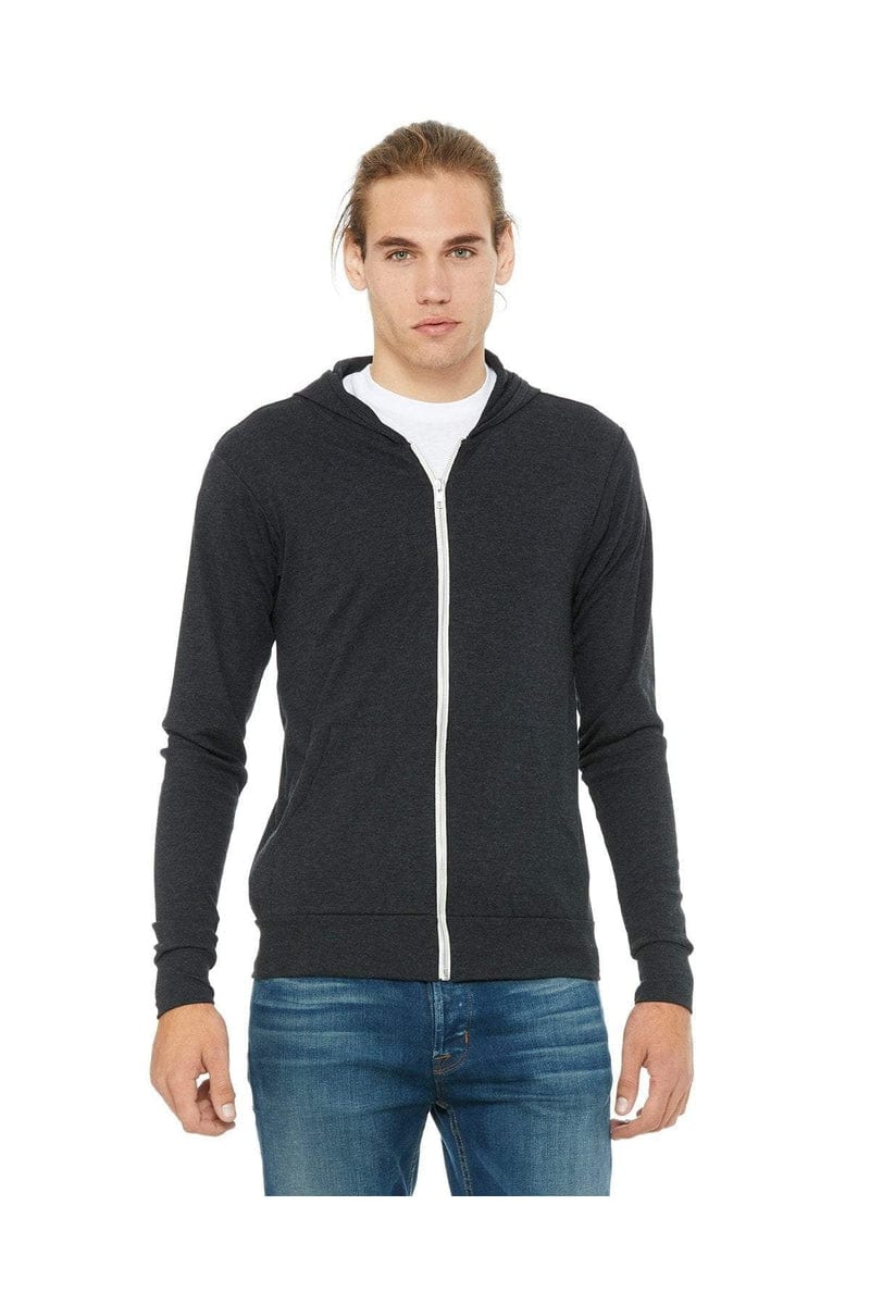 Bella Canvas Sweatshirts/Fleece Bella+Canvas 3939: Unisex Triblend Full-Zip Lightweight Hoodie