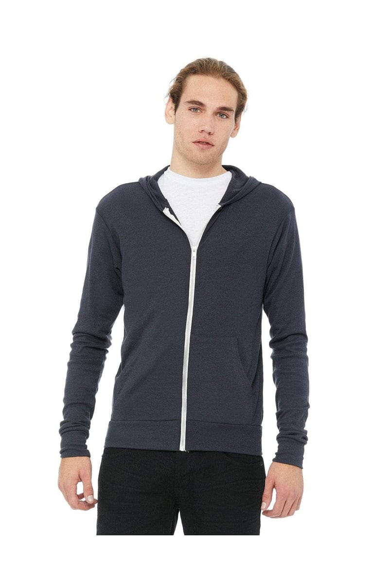 Bella Canvas Sweatshirts/Fleece Bella+Canvas 3939: Unisex Triblend Full-Zip Lightweight Hoodie