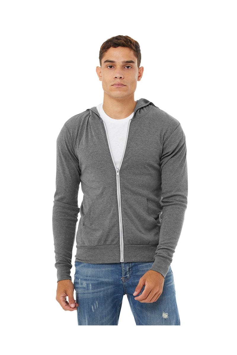 Bella Canvas Sweatshirts/Fleece Bella+Canvas 3939: Unisex Triblend Full-Zip Lightweight Hoodie