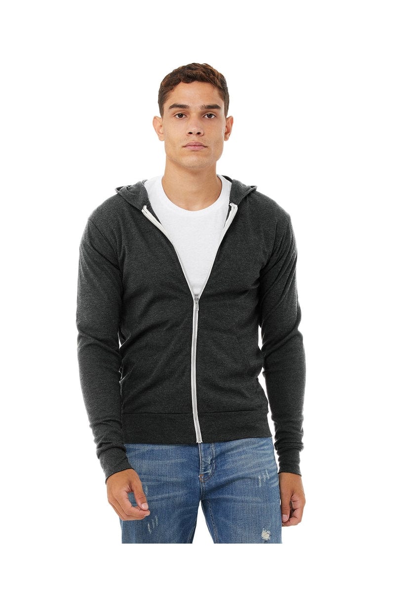 Bella Canvas Sweatshirts/Fleece Bella+Canvas 3939: Unisex Triblend Full-Zip Lightweight Hoodie