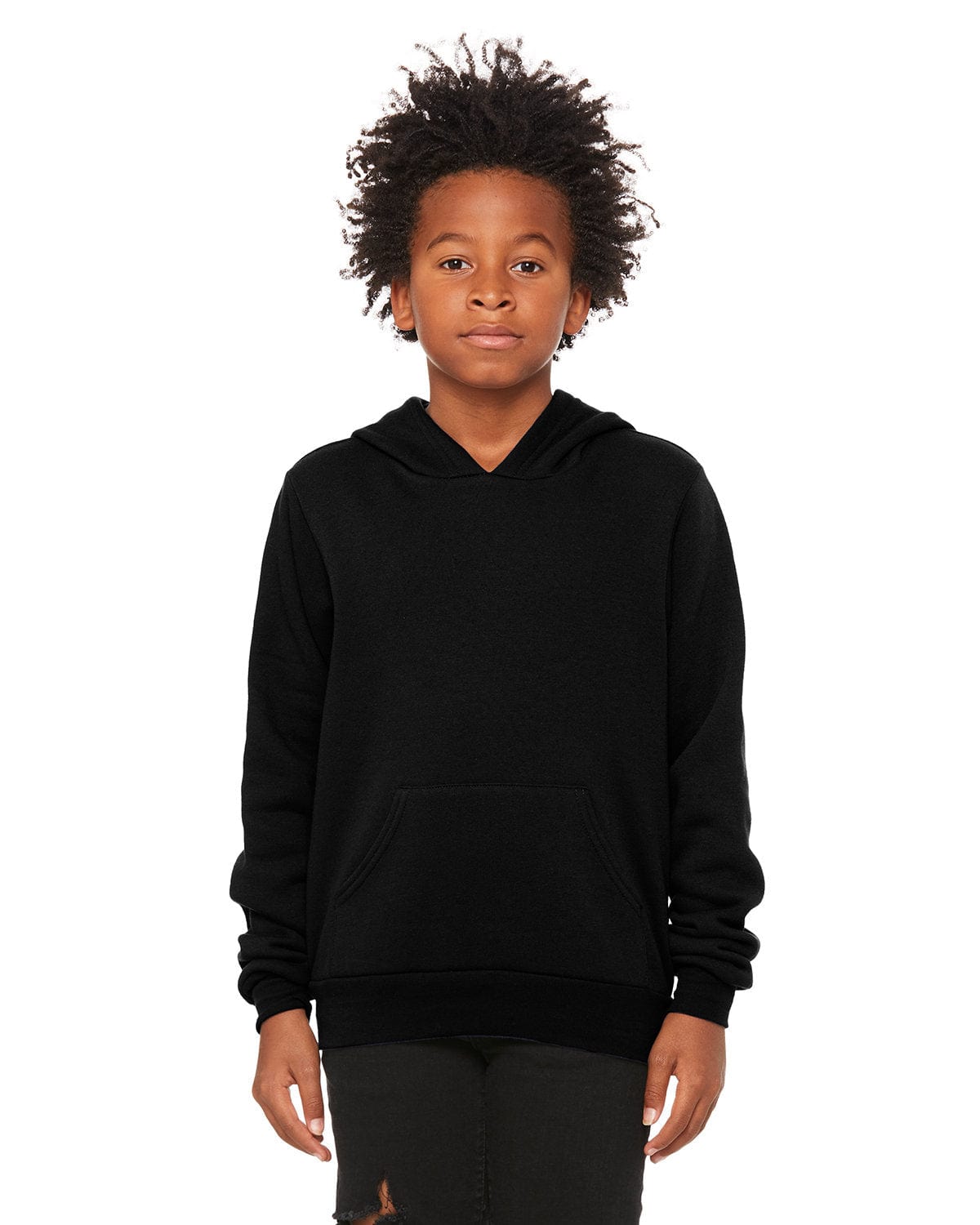 Bella Canvas Sweatshirts/Fleece S / Black Bella+Canvas 3719Y: Youth Sponge Fleece Pullover Hooded Sweatshirt