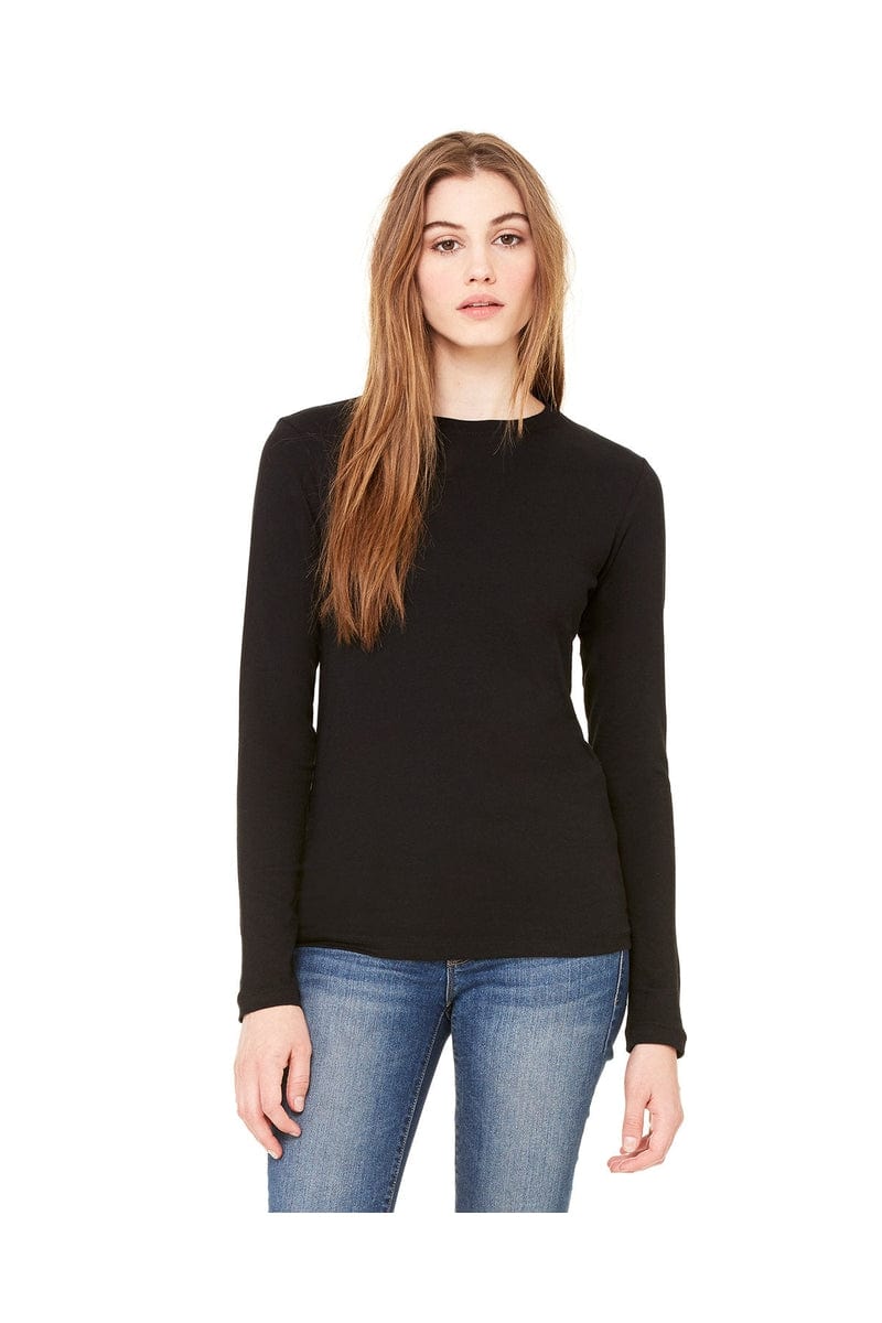 Bella Canvas Sweatshirts/Fleece S / Black Bella + Canvas B6500: Ladies' Jersey Long Sleeve T-Shirt